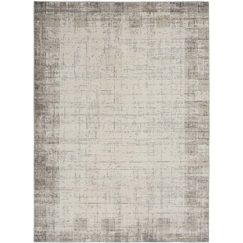 Nourison Elation Abstract Modern Indoor Rug Ivory Grey 4' X 6' : Target