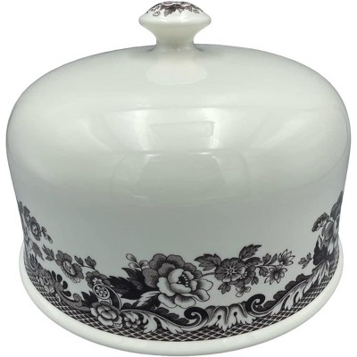 Round Ceramic Woodland Turkey Serving Platter with Dome