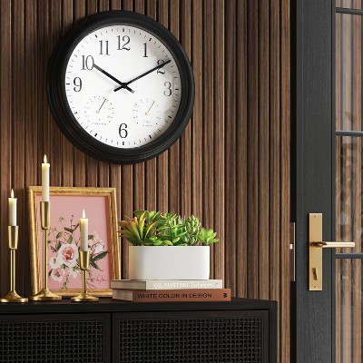 16&#34; Outdoor Wall Clock Charcoal Gray - Threshold&#8482;_2