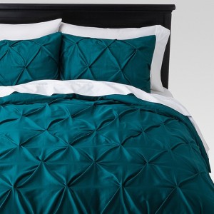 Teal Pinch Pleat Duvet Cover (King) 3pc - Threshold , Blue
