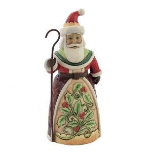 Jim Shore 5.5 Inch Santa With Holly Pint Claus Christmas Santa Figurines - 1 of 3