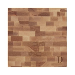 Personalization Mall Initial Personalized Butcher Block Cutting Board, 12" x 12" - 1 of 1
