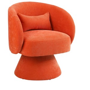 NicBex Faux Fur Fabric Swivel Accent Chair,Upholstered Swivel Living Room Chairs with Barrel-Curved Backrest,Accent Chairs for Living Room - 1 of 4