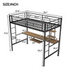 ALEXOUN Twin Size Loft Bed with Desk,Metal Loft Bed with Storage Shelves,Heavy Duty Loft Bed Twin Size with 2 Ladders,for Kids Teens Adults,Black - 3 of 4