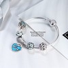 Angel Charm European Bead Sterling Silver Blue Orange CZ Ginger Lyne Collection - 3 of 4