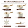 Itopfox Ceramic Nonstick Cookware Set, Non-toxic Healthy Pots and Pans with Ceramic Coating, Dishwasher & Oven Safe, Induction Compatible, 13-Piece - 2 of 4