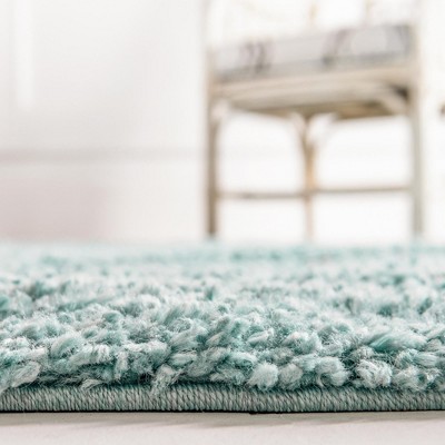 Alpine Aqua Braided 6'x9' Rectangular Shag Area Rug