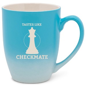 100 North Queen Chess Piece 10 Ounce Blue and White Two Toned Ombre, Comfortably Fits Your Hands, Ceramic Tea Coffee Cup Mug, Tastes Like Checkmate - 1 of 1