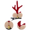 Unique Bargains Christmas Hair Clips Antlers Bell for Christmas 2.76"x1.77" Red 1 Pair - 3 of 4