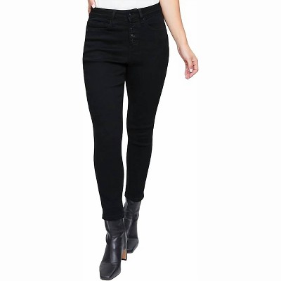 Women's Vintage High-rise Exposed Button Fly Anklet Jean - YMI