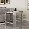 CENGHU Modern Coffee Table, Center Table with Storage Shelf, Tea Table with Mirror Finished Stainless Steel Frame, Side Table for Dining Room, Bedroom - 3 of 4