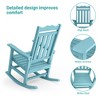 Sonkuki Patio Outdoor Adirondack Rocking Chair with Big Armrests, Weather Resistant, Easy Installation, Lawn and Backyard - 4 of 4