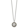 Chisel Stainless Steel Antiqued and Yellow IP-plated with Cubic Zirconia Circle Pendant on an 18" Cable Chain Necklace - 4 of 4