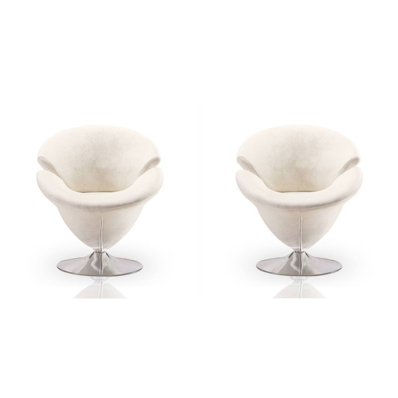 Set of 2 Tulip Velvet Swivel Accent Chairs - Manhattan Comfort, 1 of 10