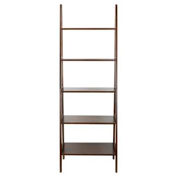 72" Shelf Ladder Bookcase - Warm Brown - Flora Home
