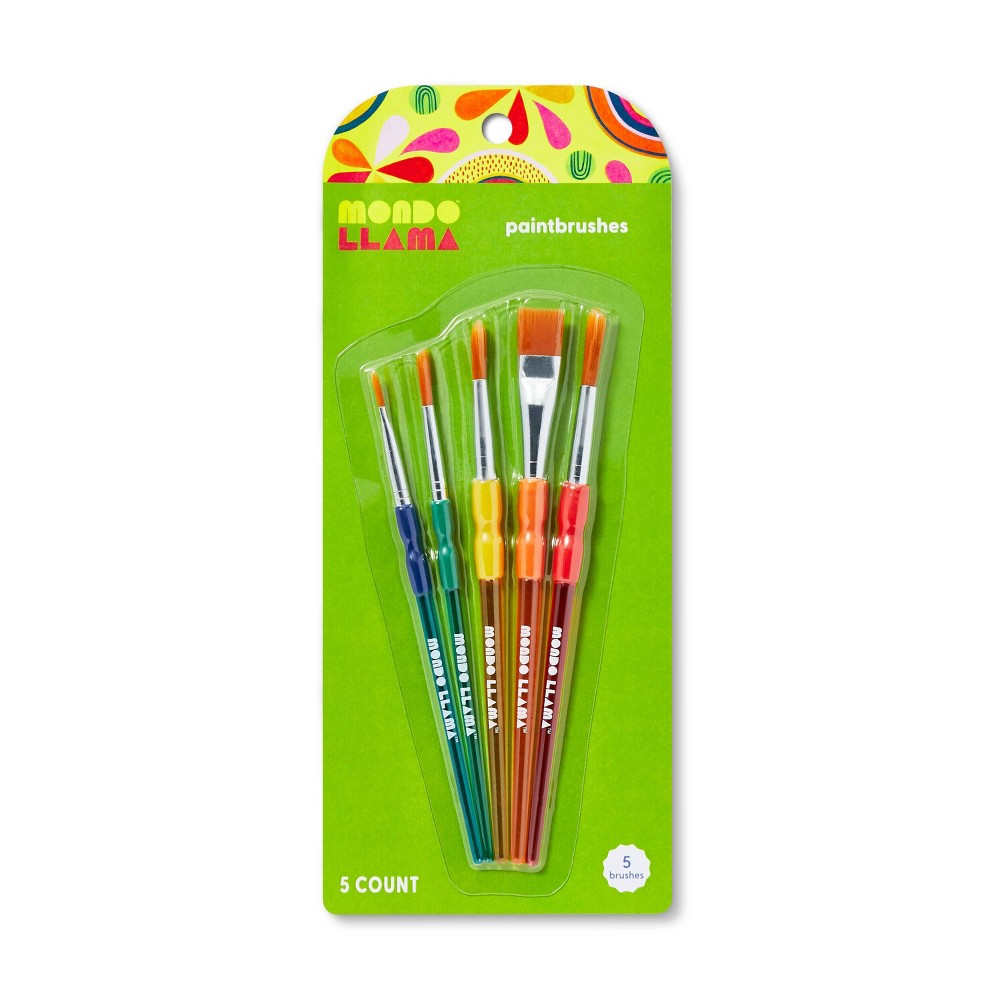 Photos - Accessory 5ct Paintbrush Set - Mondo Llama™