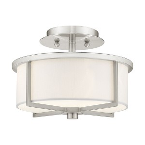 Livex Lighting Wesley 2 - Light Semi-Flush Mount in  Brushed Nickel - 1 of 1