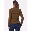 INSPIRE CHIC Women's Notched Collar Long Sleeve Button Front Striped Blazer - 4 of 4