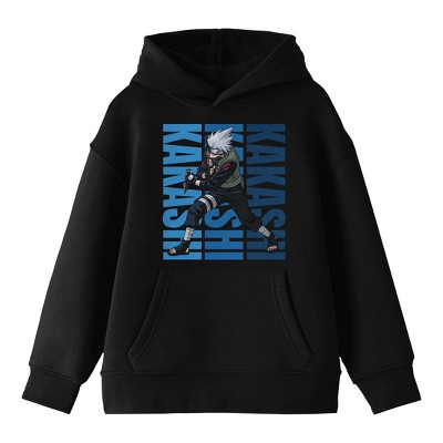 Naruto Kakashi Action Pose Long Sleeve Black Youth Hooded Sweatshirt ...