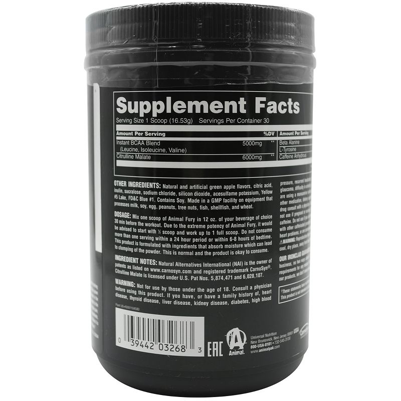 Universal Nutrition Animal Fury Powder, BCAAs & Energy Supplement, 2 of 4