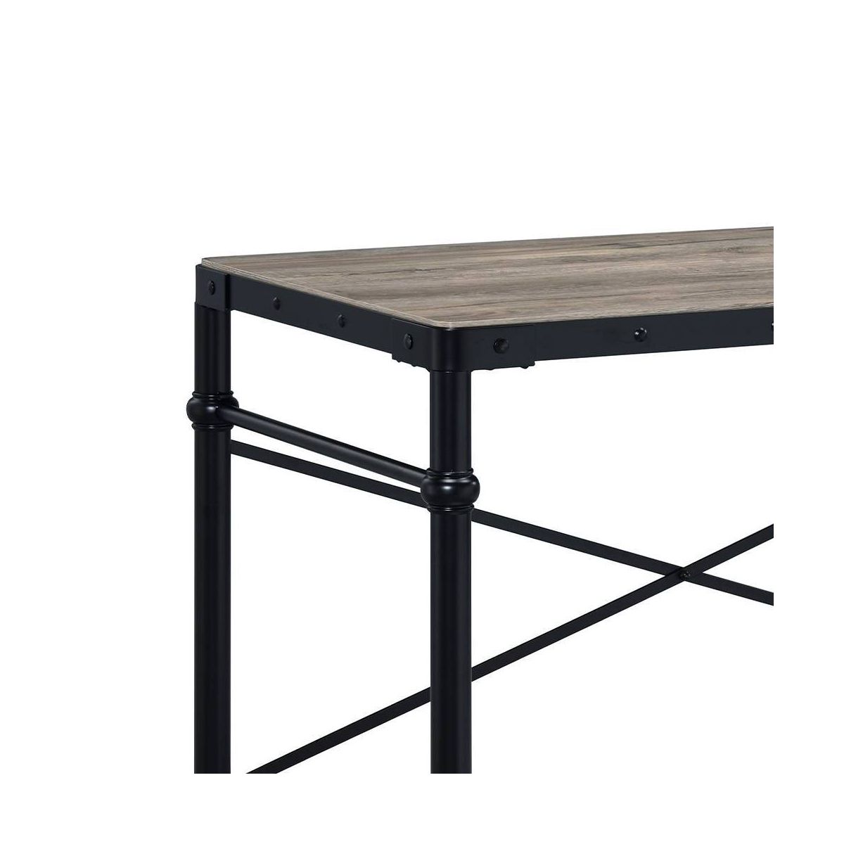 47" Oklarth Writing Desk Rustic Oak/Black Finish - Acme Furniture: Home Office Workstation, No Storage - thumbnail 5