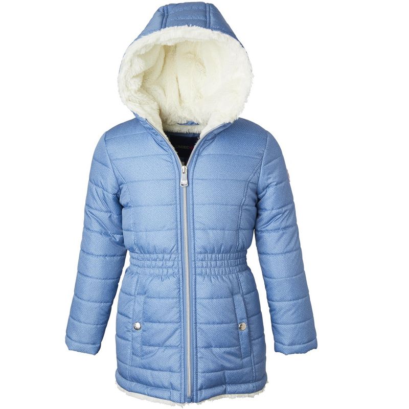 Limited Too Toddler Girl Midweight Long Puffer Jacket with Baby Fur Lining, 2 of 3