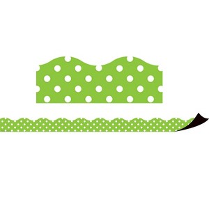 Teacher Created Resources Magnetic Borders, Lime Polka Dots, 24 Feet (Pack of 2) - 1 of 1