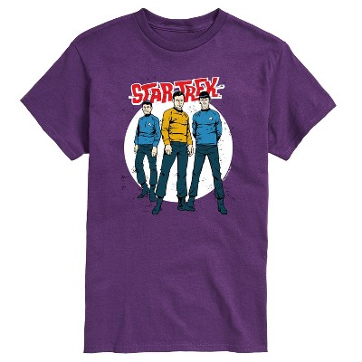 Men's - Star Trek - Galaxy Captain Kirk Spock Crew Short Sleeve Graphic T-Shirt