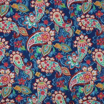 Oversized Blue Paisley Rectangular Outdoor Throw Pillows, Set of 2