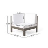 Sapphtopaz Patio Furniture Set Acacia Wood L-Shaped Loveseat Sectional Outdoor Chairs with Cushions Square Coffee Table for Garden, Backyard, White - 4 of 4
