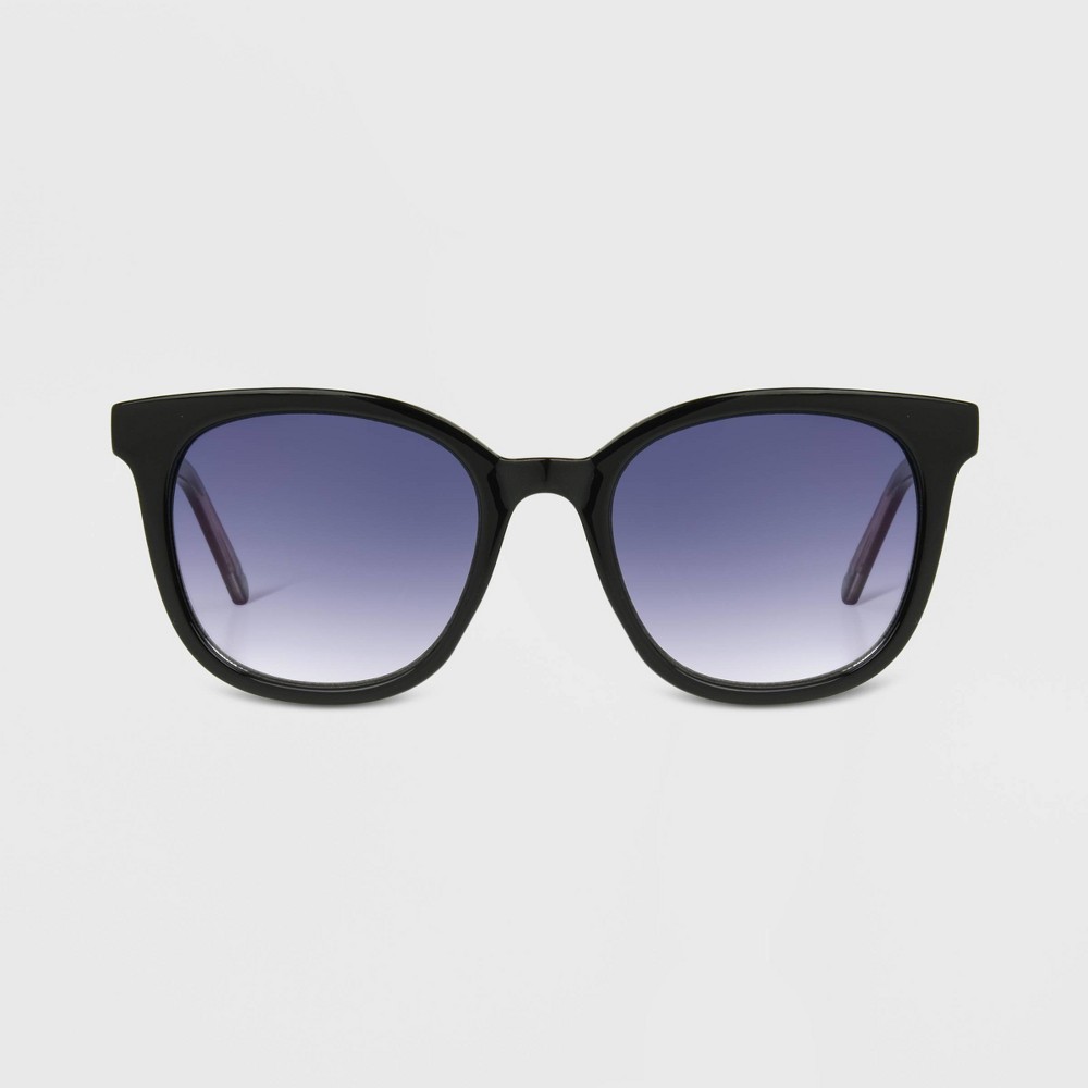 Photos - Sunglasses Women's Crystal Plastic Square  - Universal Thread™ Black
