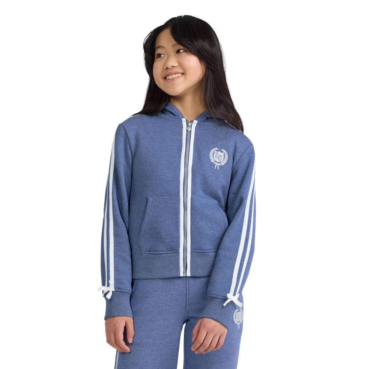 Levi's® Girls' Zip-Up Hoodie Sweatshirt - Blue - thumbnail 5