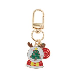 Unique Bargains Christmas Keychain Lobster Clasp Zinc Alloy Colorful 2.17" 1 Pc - 1 of 4