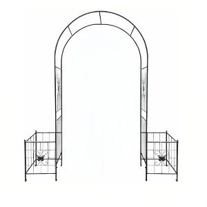 NAYSAYE Planter Garden Arch Arbor Trellis Metal for Climbing Plants Easy Assembly for Indoor Outdoor Garden, Black, 79.5"*19.67"*85.83" - 1 of 4