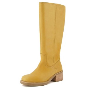 CUSHIONAIRE Sawyer Genuine Leather Tall Chunky Heel Womens Boots - Pull On Casual Knee High Boots for Women - 1 of 4