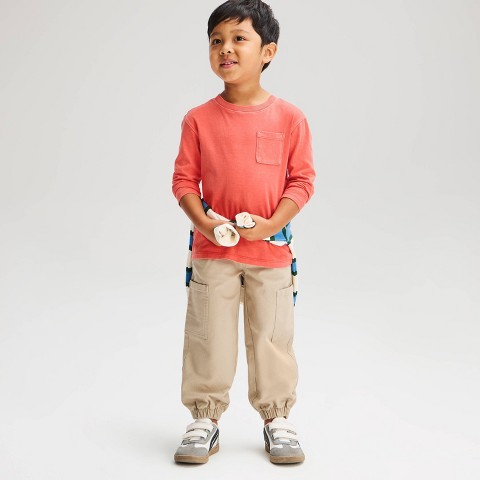 Детские футболки Cat & Jack Toddler Boys' Relaxed Long Sleeve Pigment Dye T-Shirt - Cat & Jack™ Orange 5T