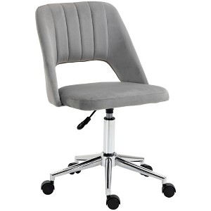CAVINAS Velvet Adjustable Height Swivel Office Chair,Desk Chair with Hollow Back Design for Bedroom,Living Room - 1 of 4