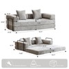 TiramisuBest Convertible Floor Couch Sofa Bed with Armrests & Pillow Back, Chenille Futon Sleeper, Foldable Lounge Sofa for Living Room, Light Blue - 4 of 4