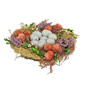 10" Artificial Floral Bird's Nest Table Decoration - National Tree Company - 1 of 3