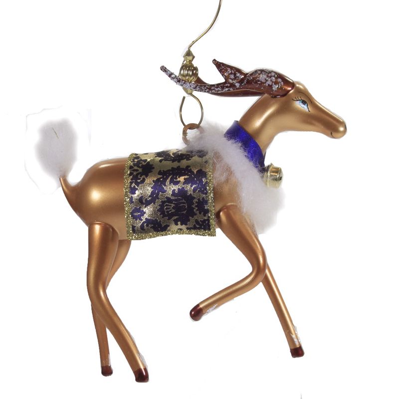 Italian Ornaments 5.25 In Reindeer With Fabric Saddle Italian Ornament Tree Ornaments, 3 of 4