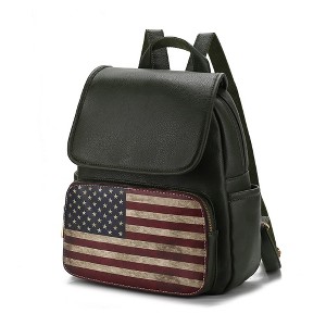 MKF Collection Regina Printed Flag Vegan Leather Women’s Backpack by Mia K - 1 of 4