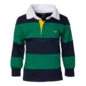 Sportoli Boys Cotton Striped Long Sleeve Polo Rugby Shirt - 1 of 3