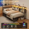 Twin Size Bed Frames Bed Frame with Storage Bookcase and LED Lights with Upholstered Headboard and Charging Station Twin Daybed with 3 Storage Drawers - 4 of 4
