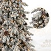 Whisen 6FT Artificial Christmas Tree, 600 LED Lights, 935 Tips, 31 Pine Cones, Snowy Effect, Hinged Branches, Metal Stand - 3 of 4