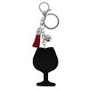 CTM Women's Glittering Wine Glass Cushion Bag Charm - 2 of 3