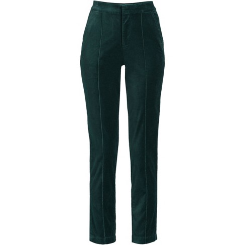 Lands' End Women's Velvet High Rise Pintuck Pencil Ankle Pants