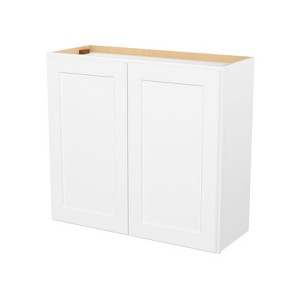 HOMLUX Easy-DIY 12 in D in Shaker White Ready to Assemble Wall Kitchen Cabinet 2 Doors-2 Shelves - 1 of 4