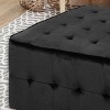 Christopher Knight Home Judson Glam Tufted Velvet Ottoman Black: Luxury Round, No Assembly Required - 3 of 4