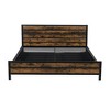 Queen Size Metal Platform Bed with Underneath Storage, White/Black-ModernLuxe - 4 of 4