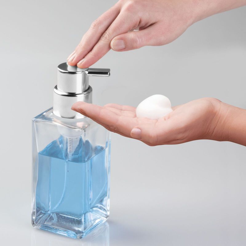 mDesign Glass Refillable Foaming Soap Dispenser Pump, 5 of 7
